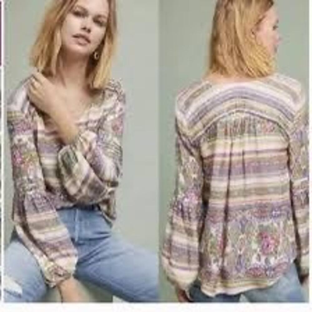 Maeve by Antropologie Ceresco Peasant Top